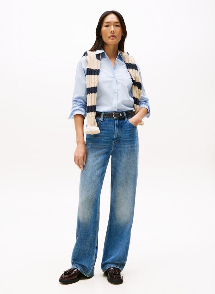 TOMMY HILFIGER Regular Fit Flag Embroidery Poplin Shirt - Image 3