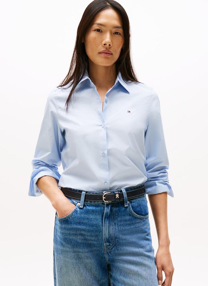 TOMMY HILFIGER Regular Fit Flag Embroidery Poplin Shirt - Image 1