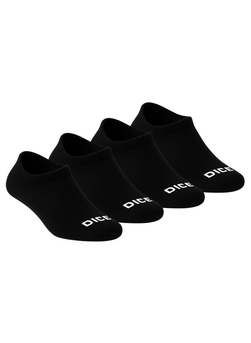 DICE Pack of 4 Black Cotton Socket Socks for Men - Image 1