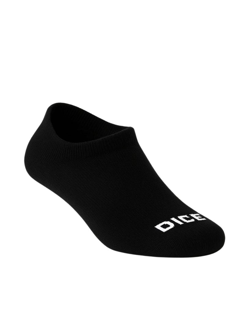 DICE Pack of 4 Black Cotton Socket Socks for Men - Image 2