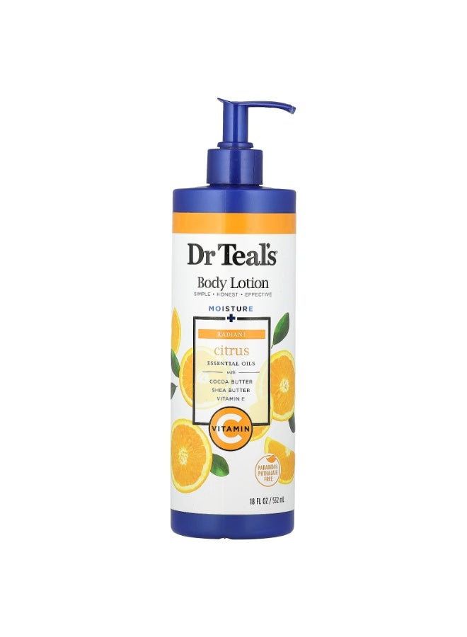 Body Lotion, Moisture + Radiant, Citrus, 18 fl oz (532 ml)