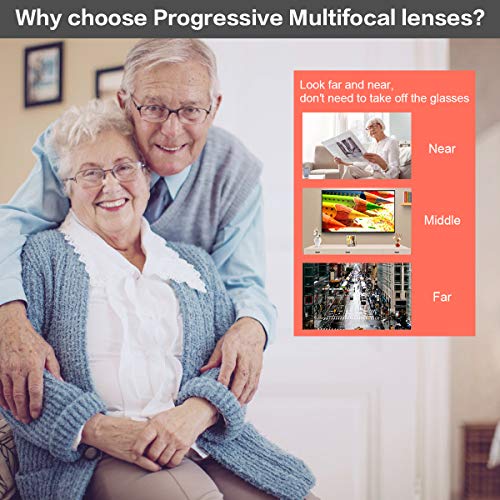 MIRYEA Progressive Multifocus Computer Reading Glasses Blue Light Blocking Multifocal Readers for Men and Women Multi Focus Eyeglasses Eyewear Anti Glare Light Weight TR90 Semi-rimless Frame - Image 4