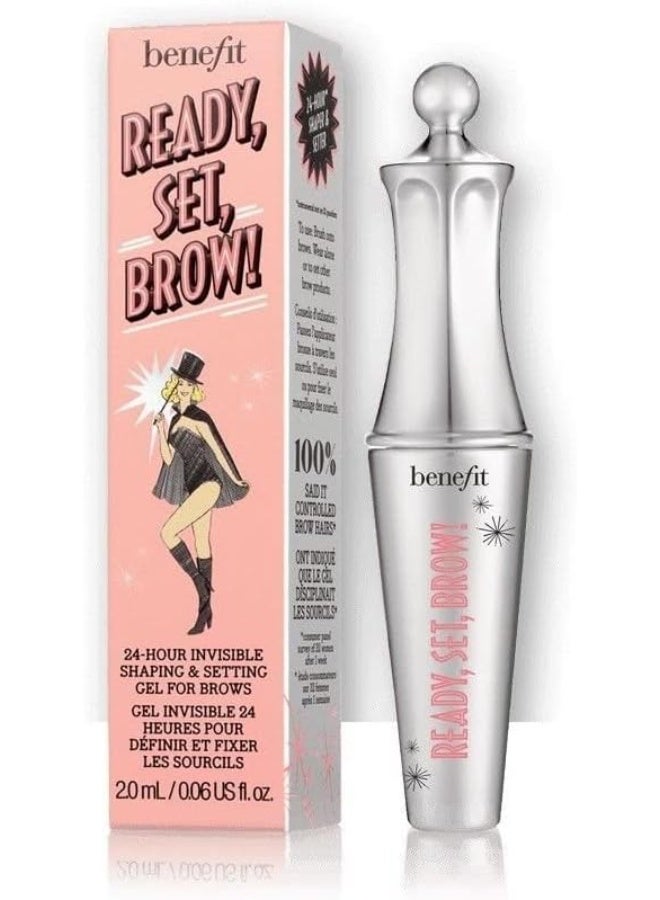 Benefit Ready, Set, Brow! 24-Hour Invisible Brow Gel 6.5ml (0.23oz) – Clear Brow Gel for Shaping, Setting & Long-Lasting Hold