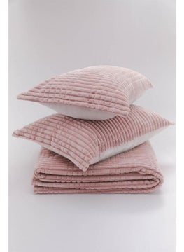 MERINOS Modern Line 3 Piece Blanket Set (Double) Powder  - Image 3