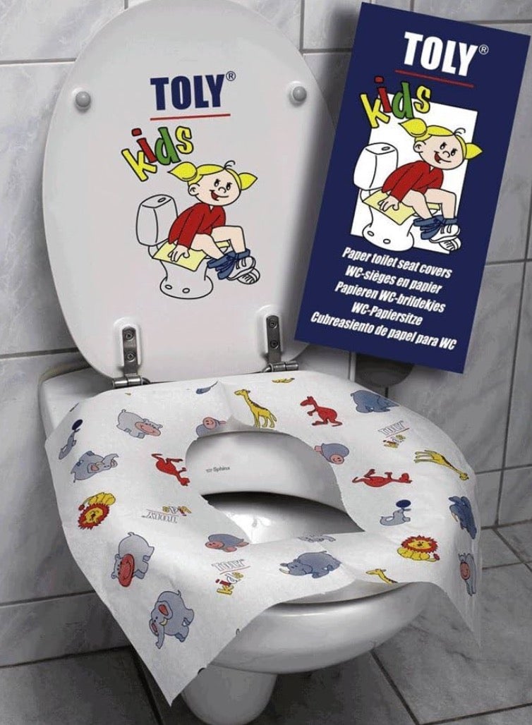 Toly Kids 10 - Disposable Toilet Seat Covers for Kids | Fun Cartoon Stickers, Hygienic & Flushable (10 Sheets, 1 Pack) | Travel-Friendly & Safe - Image 3