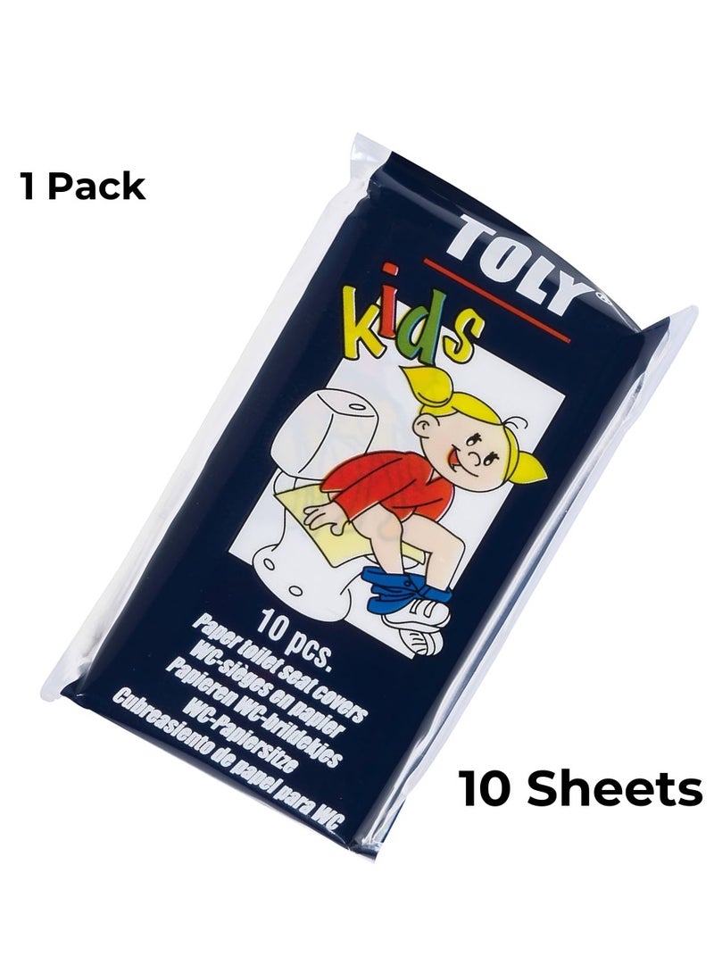 Toly Kids 10 - Disposable Toilet Seat Covers for Kids | Fun Cartoon Stickers, Hygienic & Flushable (10 Sheets, 1 Pack) | Travel-Friendly & Safe - Image 5