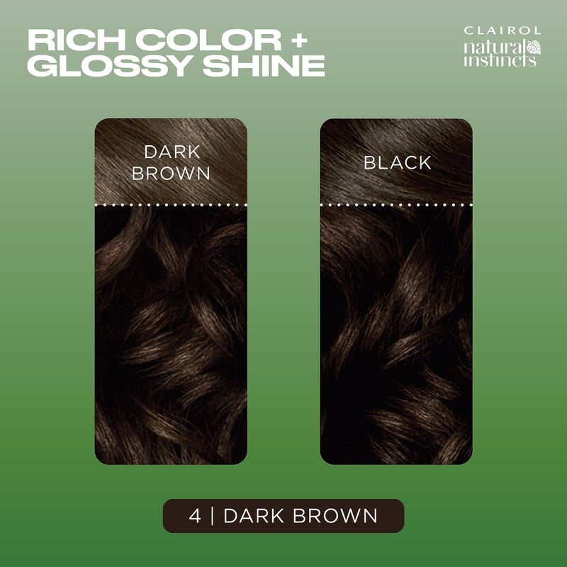 CLAIROL صبغة شعر كلييرول ناتشورال إنستينكتس ديمي-بيرماننت، لون شعر بني داكن 4، عبوة 1 - Image 4