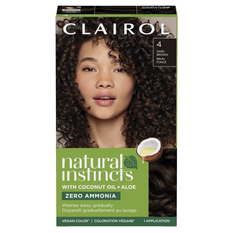CLAIROL صبغة شعر كلييرول ناتشورال إنستينكتس ديمي-بيرماننت، لون شعر بني داكن 4، عبوة 1 - Image 1