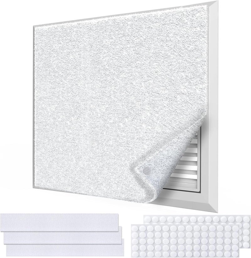 Demiwise Air Vent Filters,12"x120"Cut to Fit Air Filter Material (60+Filters),MERV 8 Electrostatic Air Vent Filter for Home Floor, Grilles, Ceiling, HVAC Furnace Vents, With 48PCs Adhesive Hook Tape - Image 1