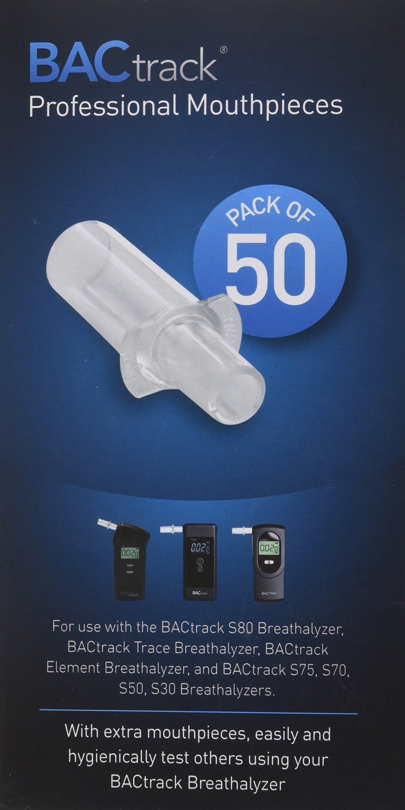 BACtrack Professional Breathalyzer Mouthpieces (50 Count) | Compatible with BACtrack S80, Trace, Scout, Element & S75 Breath Alcohol Testers - Image 2