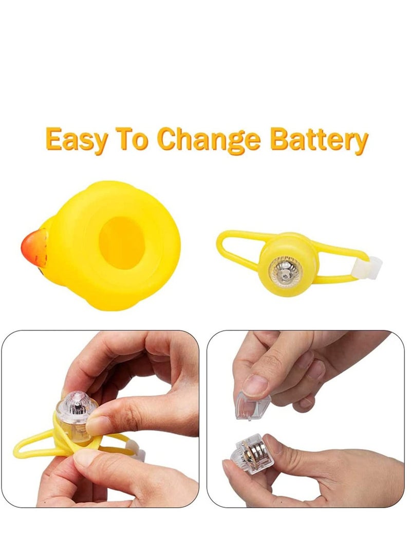 SYOSI Luminous Three-Level Head Bamboo Dragonfly Helmet, Bicycle Light, Local Duck Rubber, Duck Toy Car Ornaments, Yellow Duck Car Dashboard, Decorations Squeeze Duck Bicycle Horns 3 Colors - Image 2