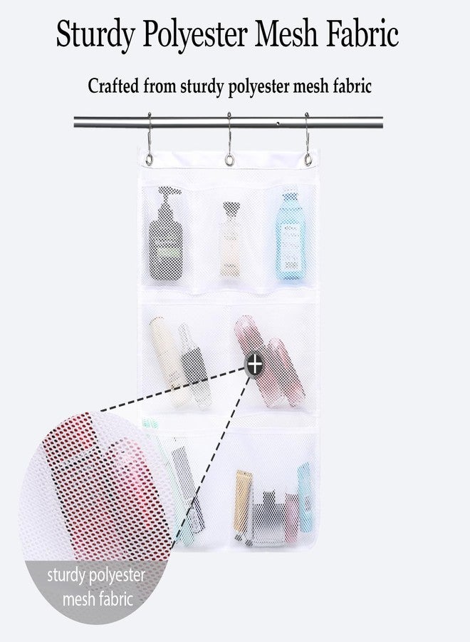 GYEUKHAM Hanging Mesh Shower Caddy for Bathroom - Quick Drying Portable Shower Organizer with Multiple Pockets for Soap,Shampoo and Cruise Ship Essentials - Space-Saving Bathroom Storage,White - Image 3