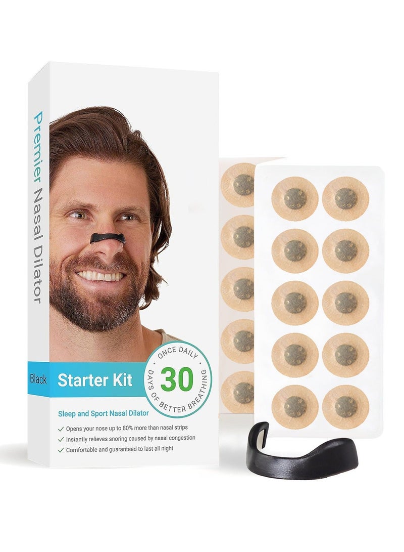Anti-snoring Nose Patch  (30 pairsï¼black) - Boost Oxygen Intake, Reduce Snoring, Improve Sleep Quality - Sweat Resistant, Skin Safe Nasal Strips - Image 1