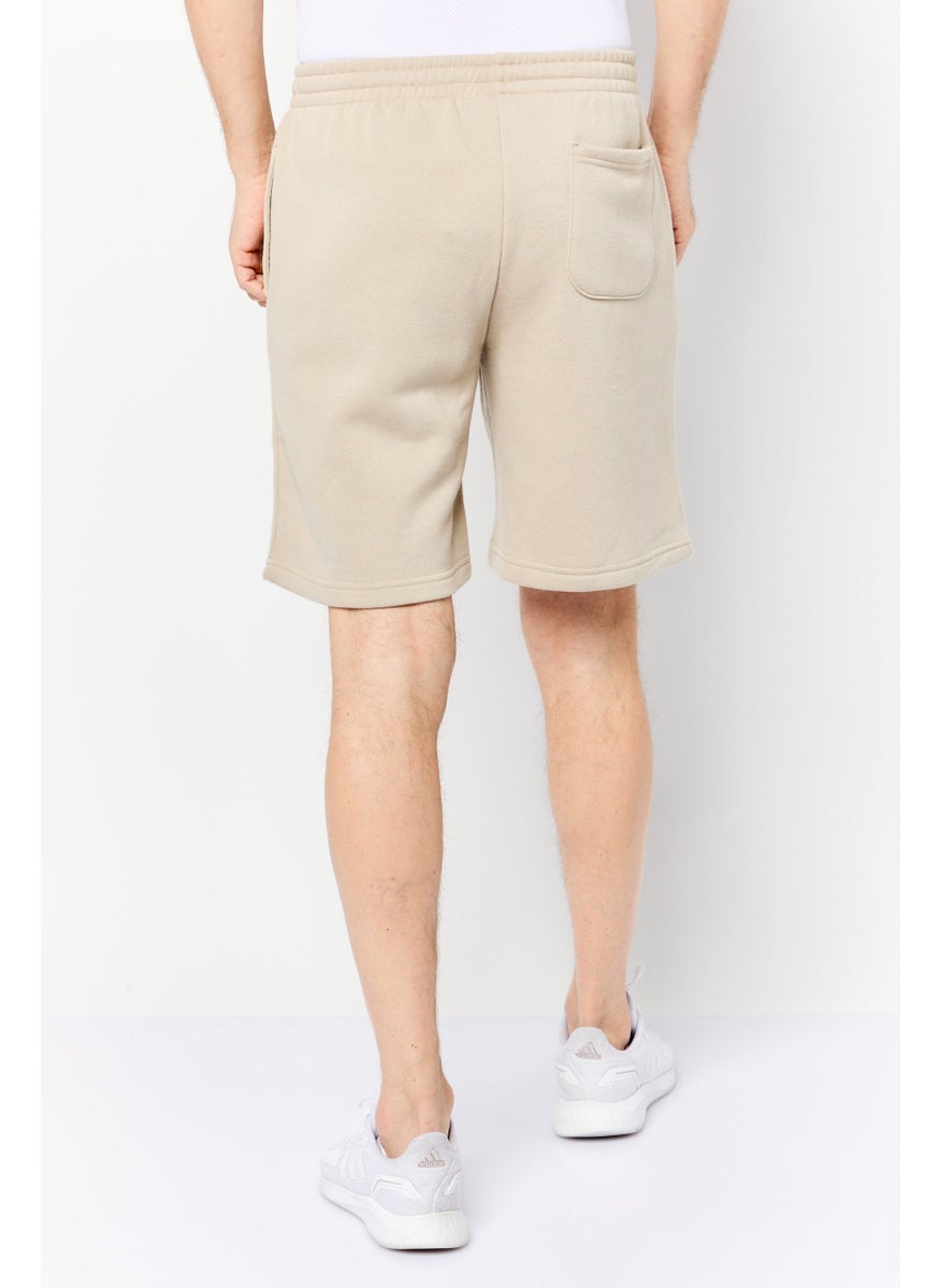 Core Elements Men Brand Logo Basic Shorts, Tan  - Image 3