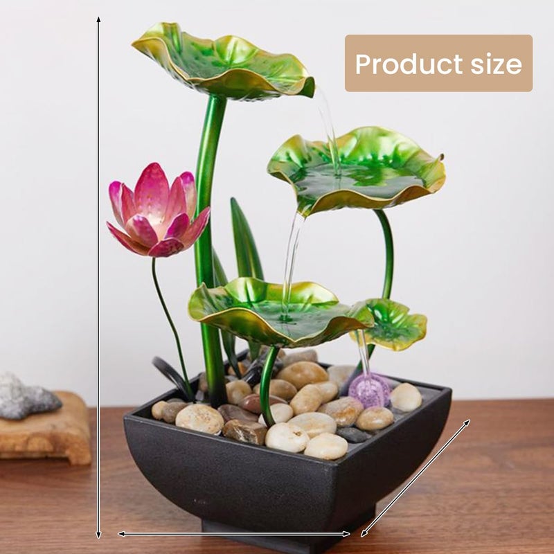 SUPVOX Supvox Lotus Pond Tabletop Fountain Desk Decor Water Fountain USBPowered Flowing Tabletop Fountain Relaxation Home Decor 106 inches Small Lotus Pond Gift Desk Decoration  - Image 2