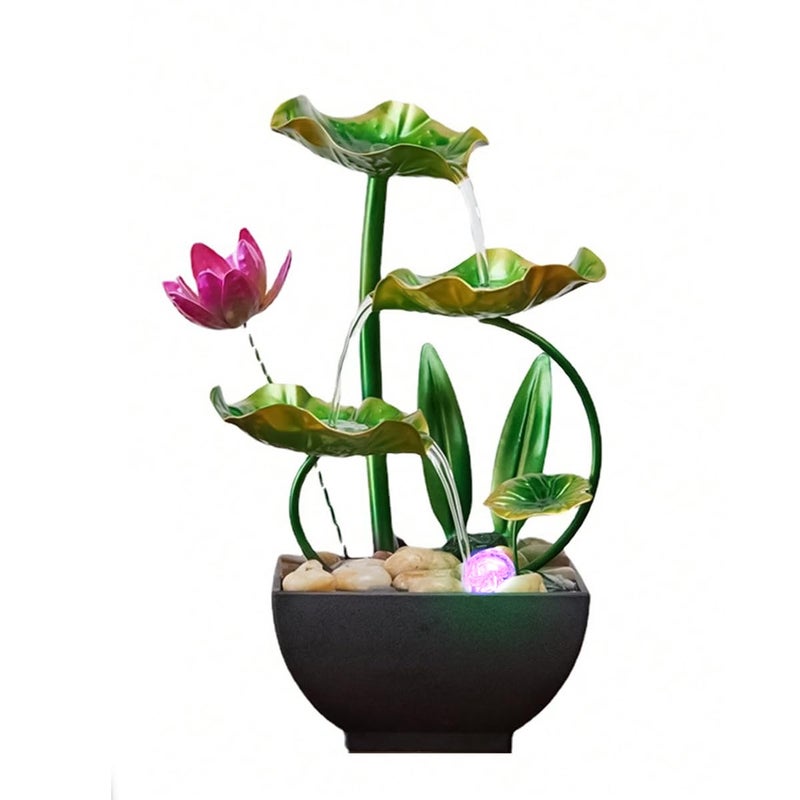 SUPVOX Supvox Lotus Pond Tabletop Fountain Desk Decor Water Fountain USBPowered Flowing Tabletop Fountain Relaxation Home Decor 106 inches Small Lotus Pond Gift Desk Decoration  - Image 1