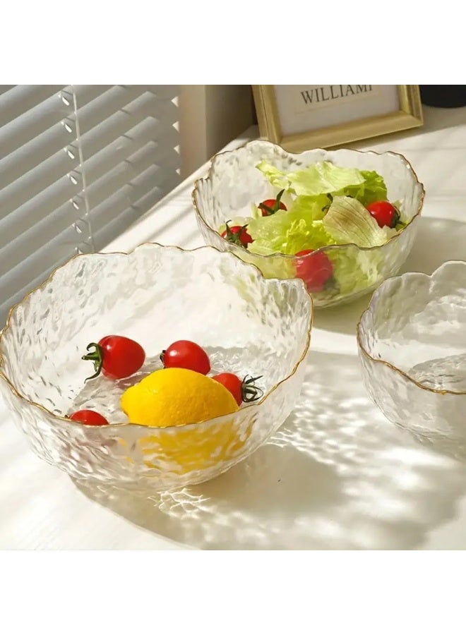 Bowls and glass plates set, 3 pieces in different sizes – serving dish for desserts and appetizers - Image 1