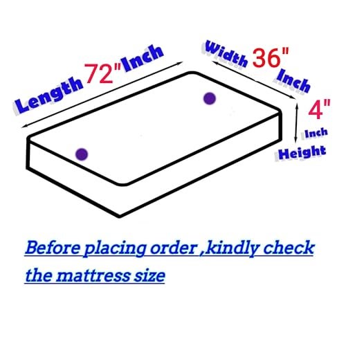 House Fox 3x6 Cotton Mattress Cover Single Bed (72x36x4 inch) with Zipper| Non-Shrink Heavy Fabric | Strong Zip with Metal Lock | Interlocked Stitching | 360 Degree Fully Covered - Image 3