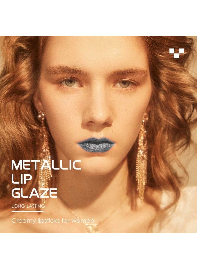 كيلشي أحمر شفاه لامع من Kilshye، أحمر شفاه سائل غير لامع، ملمع شفاه معدني، ملمع شفاه عالي الصبغة، مكياج شفاه يدوم طويلًا ومقاوم للماء للنساء والفتيات، عبوة من قطعة واحدة (C- فضي 18) - Image 5