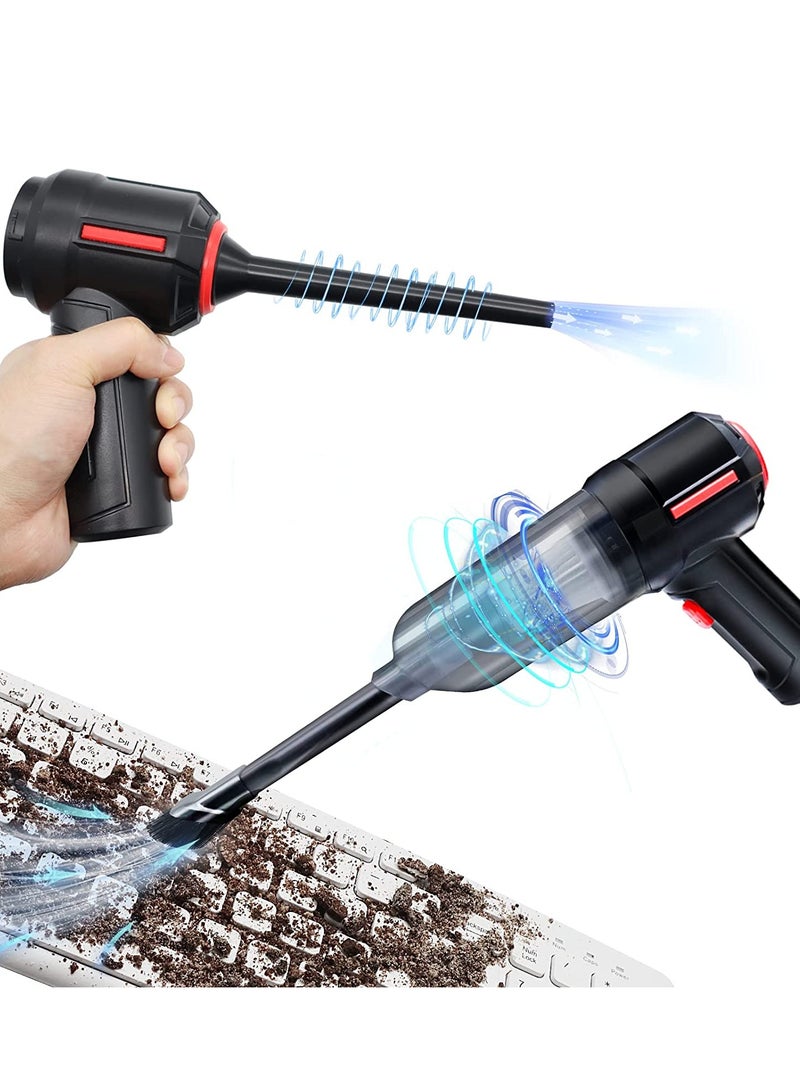 3-in-1 Computer Vacuum, Compressed Air Duster Blower, Portable Handheld Vacuum Cleaner Cordless, Rechargeable car Hoover, Mini Keyboard Cleaner Kit, Electric Spray air can for PC, Laptop, Electronics  - Image 1