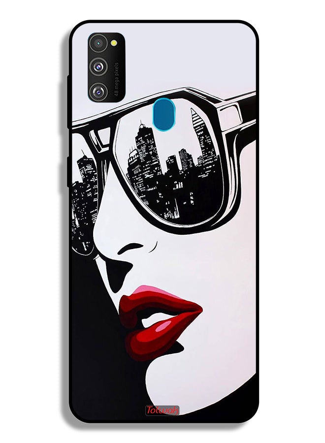 Tolwak Samsung Galaxy M30s Protective Case Cover Girl Face Abstract Art - Image 2