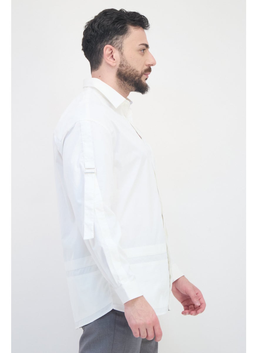 Selected Homme Men Regular Fit Solid Long Sleeves Casual Shirt, Dirty White  - Image 2