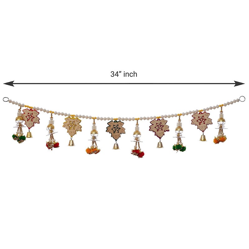 Webelkart Premium Om Handmade Door Toran for Door Entrance Door Home Decoration and Diwali Decoration| Door Toran Banderwal for Home Main Door (Multicolored)- 34 Inch - Image 4