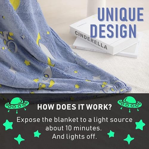 Butterthief Glow in The Dark Radium Blanket for Kids Super Soft & Warm Glowing Blanket for Toddler (100x150 cm, 0-8 Year) - Image 5