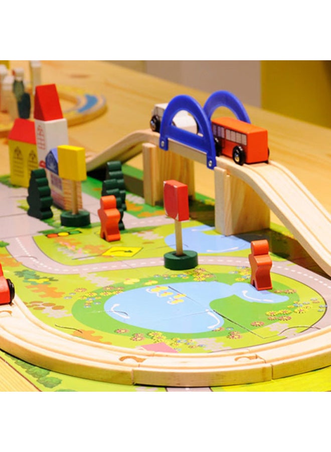 Mubei Traffic Scene Wooden Track Building Blocks Educational Toys Early Education Puzzle Kindergarten Parent-Child Children's Toys-Color:Mubei City Track - Image 5