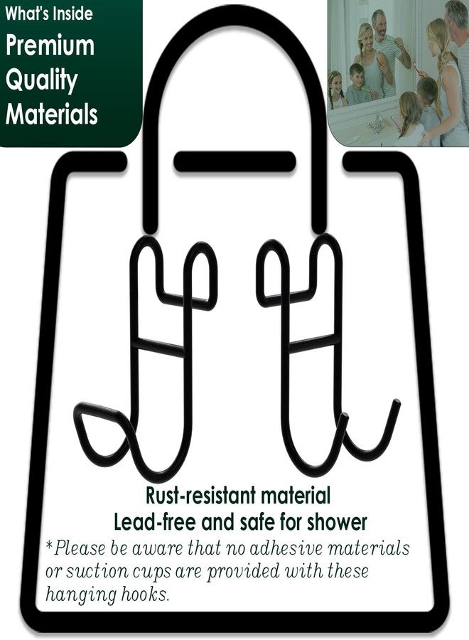 Jovware Black Shower Caddy with Hooks - 2 Pack Shower Caddy for Loofah and Razor - Image 4