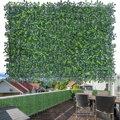 ODTORY Artificial Boxwood Grass Wall Backdrop: 24 X 16 in 24P (64 sqft) UV-Anti Faux Plants Vine Privacy Fence Screen for Indoor & Outdoor Green Wall Decor and lvy Wall Privacy Coverage. - Image 1