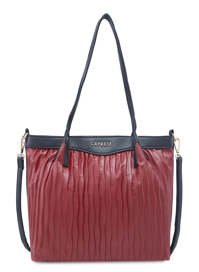 Caprese Shyla Satchel, Burgundy-Large | Sleek Solid Designed Shoulder Bag for Women with Adjustable Sling Strap | Spacious Compartments | Perfect for Casual/Party & Daily Use - Image 1