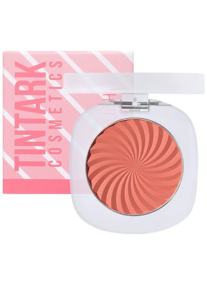TINTARK Cheeky Blush Compact for Face Cheeks, Talc Free Blusher Palette, Matte Powder Makeup, Natural Healthy, Mauve Pink Magenta Peach Red, Vegan Cruelty Free - Image 1