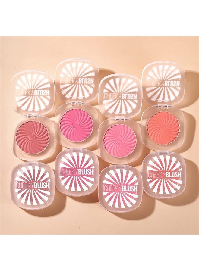 TINTARK Cheeky Blush Compact for Face Cheeks, Talc Free Blusher Palette, Matte Powder Makeup, Natural Healthy, Mauve Pink Magenta Peach Red, Vegan Cruelty Free - Image 4
