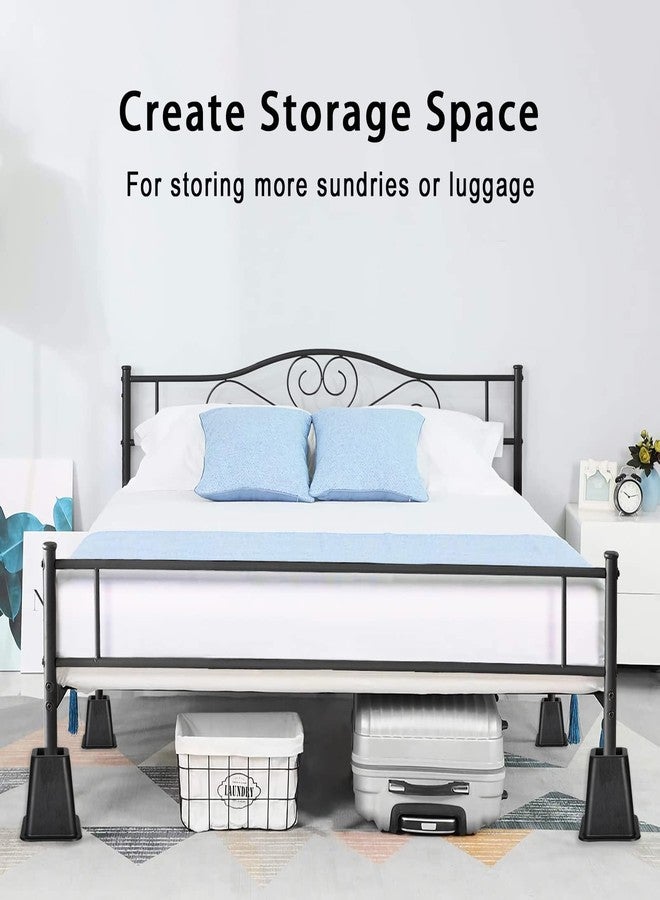 Lufia Bed Furniture Risers Heavy Duty, Stackable Bed Lifts Risers for Sofa, Table, Couch, Chair or Desk, Set of 4 Bed Lifts (Black, 6 inch) - Image 2