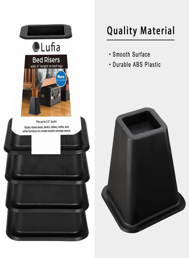 Lufia Bed Furniture Risers Heavy Duty, Stackable Bed Lifts Risers for Sofa, Table, Couch, Chair or Desk, Set of 4 Bed Lifts (Black, 6 inch) - Image 5