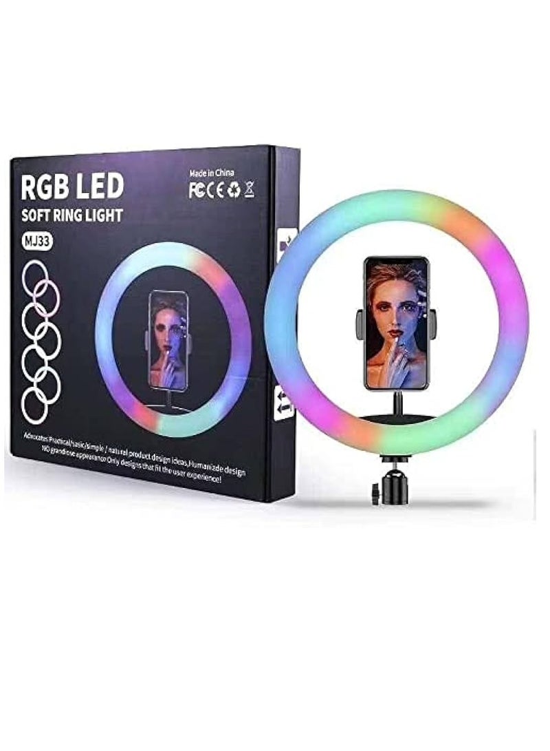 MJ33 ضوء حلقة LED RGB ملون للتصوير الفوتوغرافي وضوء LED لتطبيق تيك توك - Image 1