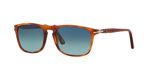 Persol Unisex PO3059S Square Sunglasses, Terra Di Siena/Blue Gradient Polarized, 54 mm - Image 2