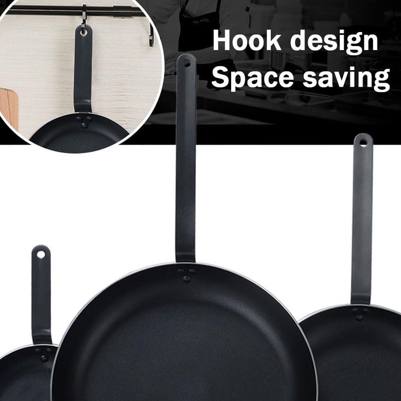 Stainless Steel Wok, Large Nonstick Pan, Professional Nonstick Pan, Cast Iron Skillet, With Cooling Handle(22CM) - Image 3