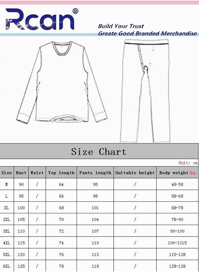 Rcan - Women's Thermal Underwear Set Crew Neck Long Sleeve Winter  Base Layer Bottom Shirt 2 Piece Slim Fit Top and Trousers Plus Size - Image 1