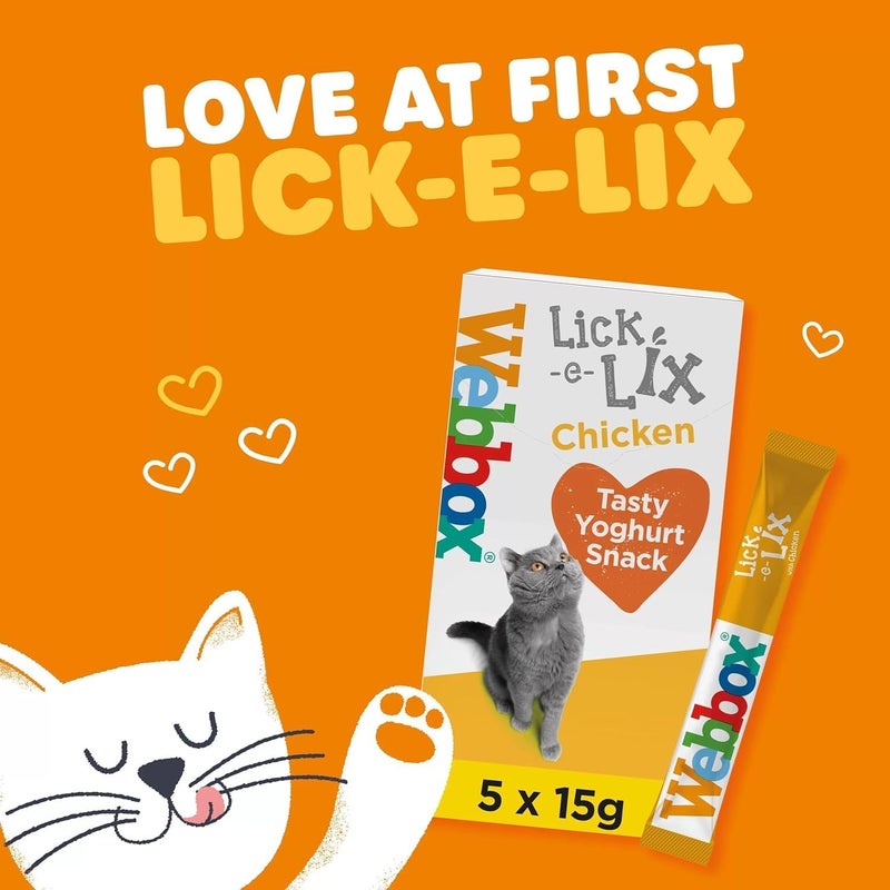 Webbox 5 Lick-E-Lix Chicken Cat Treats, 15g - Image 5
