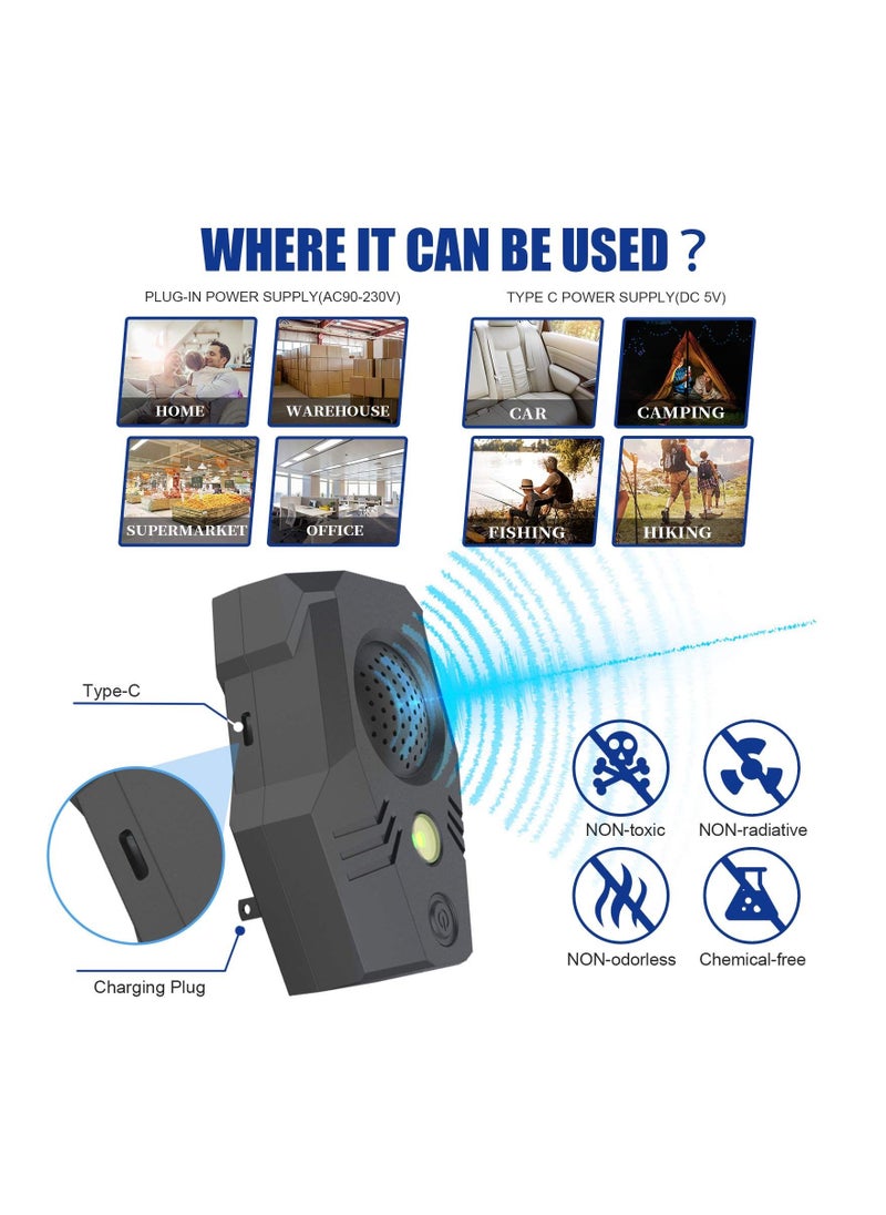 SYOSI - Ultrasonic Pest Repeller, Electronic Mouse Repellent Plug in High Effective 2 Models House Rodent Repellent Defend for Flea Insects Mosquitoes Mice Spiders Rats Bugs - Image 1