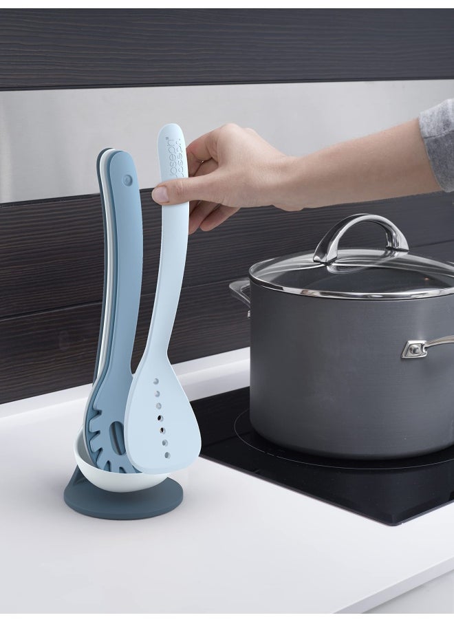 Joseph Joseph Editions Nest Utensils Compact Stacking Kitchen Tool Set with Magnetic Storage Stand Nylon 5-piece Sky JJ-10526  - Image 2