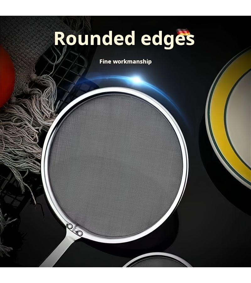 304 Stainless Steel Mesh Medium Colander Double Ear Filter Oil Strainer Kitchen Lid - Image 2