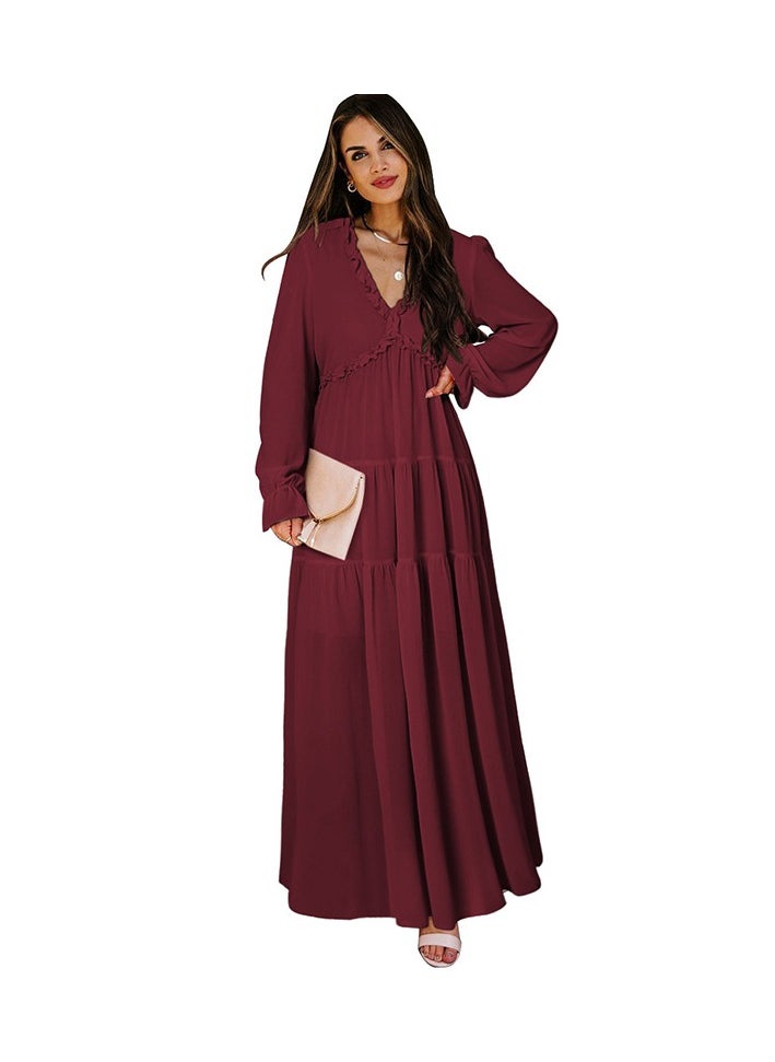 Loquat Thin Gauze  Long Sleeved Dress 