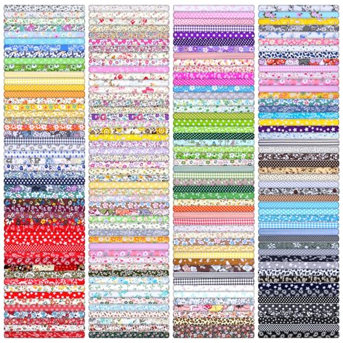 Xosjska 200 Pcs 10 x 10 Inch Cotton Fabric Squares for Quilting Sewing Pre Cut Patchwork Fabrics PatchworkQuilting Fabric Bundles Floral Printed Bundles Quilting for DIY Craft Clothing Floral - Image 1