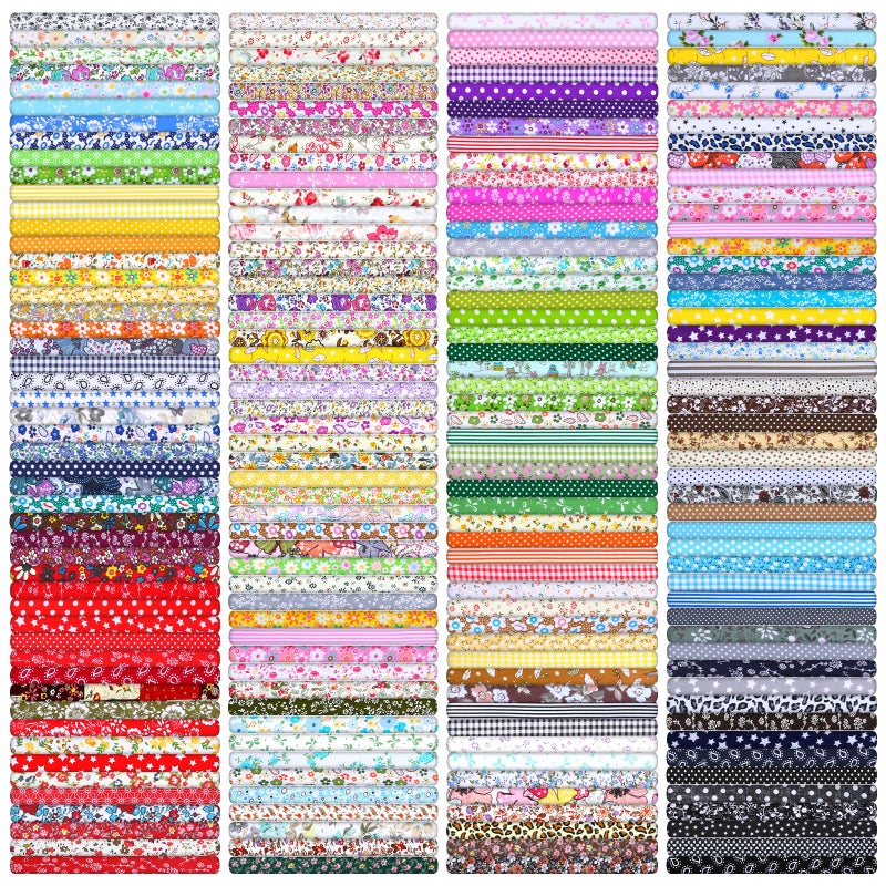 Xosjska 200 Pcs 10 x 10 Inch Cotton Fabric Squares for Quilting Sewing Pre Cut Patchwork Fabrics PatchworkQuilting Fabric Bundles Floral Printed Bundles Quilting for DIY Craft Clothing Floral - Image 2