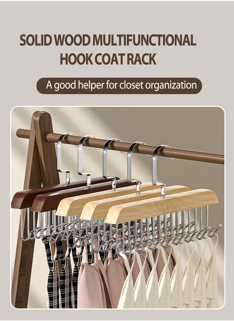 Beirui 2pcs Multi-functional coat rack, non-slip multi-hook coat rack with 8 hooks, wall-mounted coat rack, 360° swivel multi-functional underwear vest rack, tie and belt rack, wardrobe organiser  - Image 5