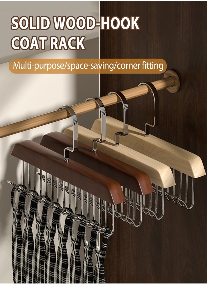 Beirui 2pcs Multi-functional coat rack, non-slip multi-hook coat rack with 8 hooks, wall-mounted coat rack, 360° swivel multi-functional underwear vest rack, tie and belt rack, wardrobe organiser  - Image 4