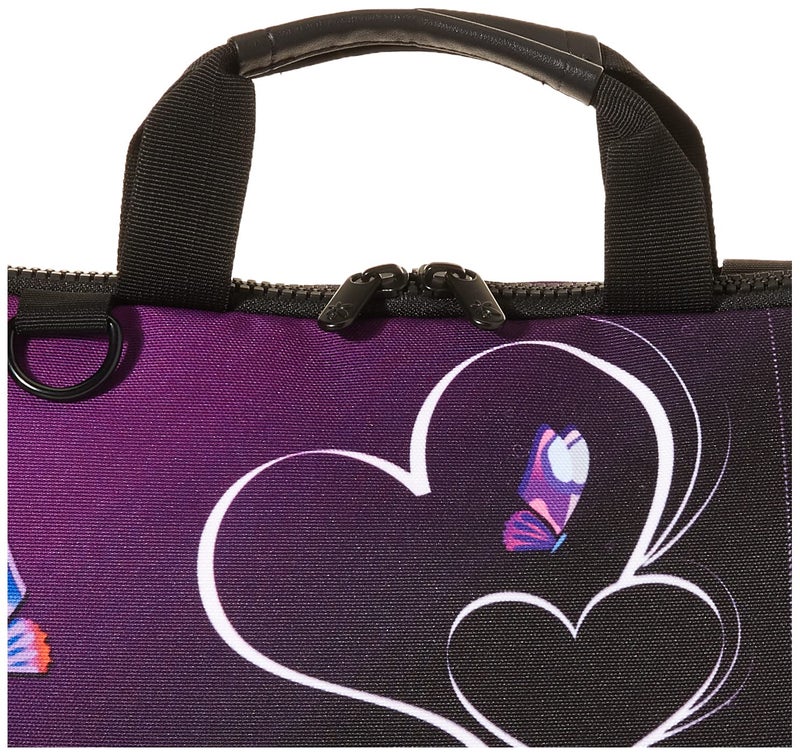 iColor Purple Butterflies Canvas Laptop Carrying Shoulder Sleeve Case Protective Bag Briefcase Fits 11.6 12 12.9 13 13.3 Inches Laptop Ultrabook Netbook CSH-05 - Image 3